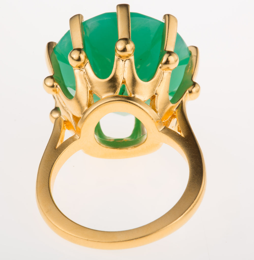 Crown Chrysoprase Ring