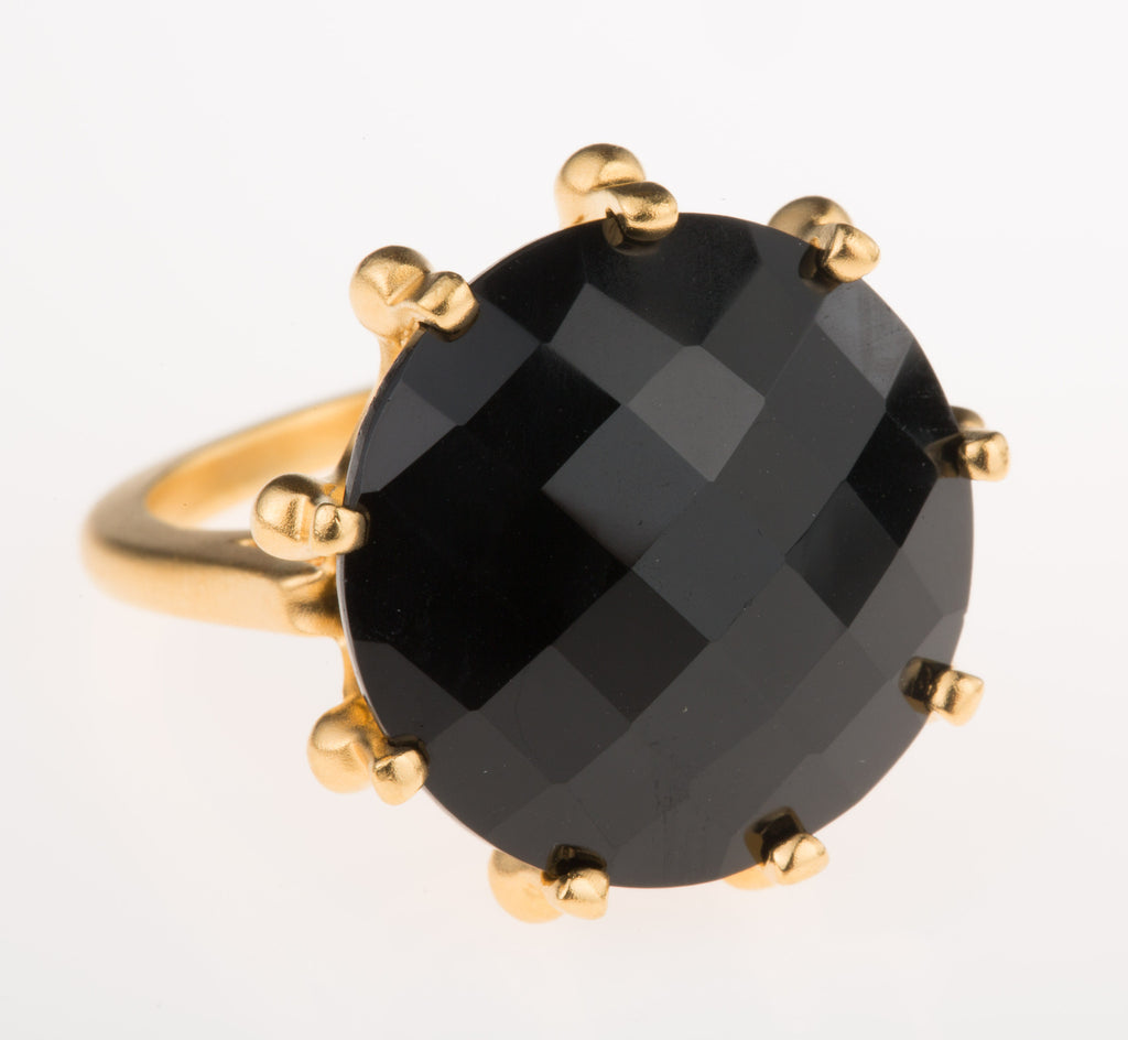 Crown Black Onyx Ring