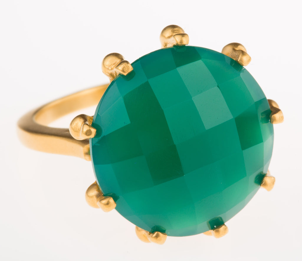Crown Green Onyx Ring