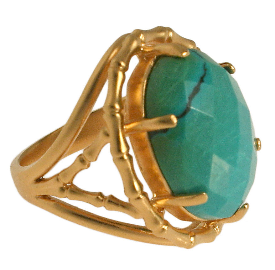 Bamboo Turquoise Ring